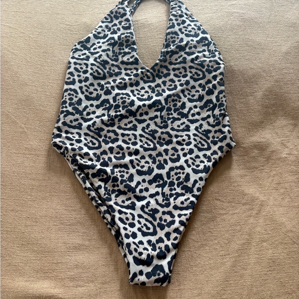 Skatie Black and White Leopard One Piece Swimsuit